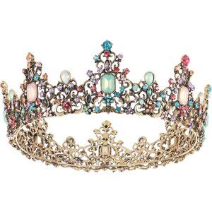 Women, Rhinestone Queen Tiaras and Crowns Full Round Jeweled